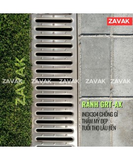 Rãnh Thoát Nước Inox 304 ZAVAK Grating GRT-AX217 (modun 1.2m)